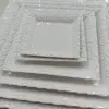 Ceramic carved square plate hotel supplies export square plate set Specification image